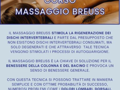 CORSO DI MASSAGGIO BREUSS- APRILE 2024 – TRENTO
